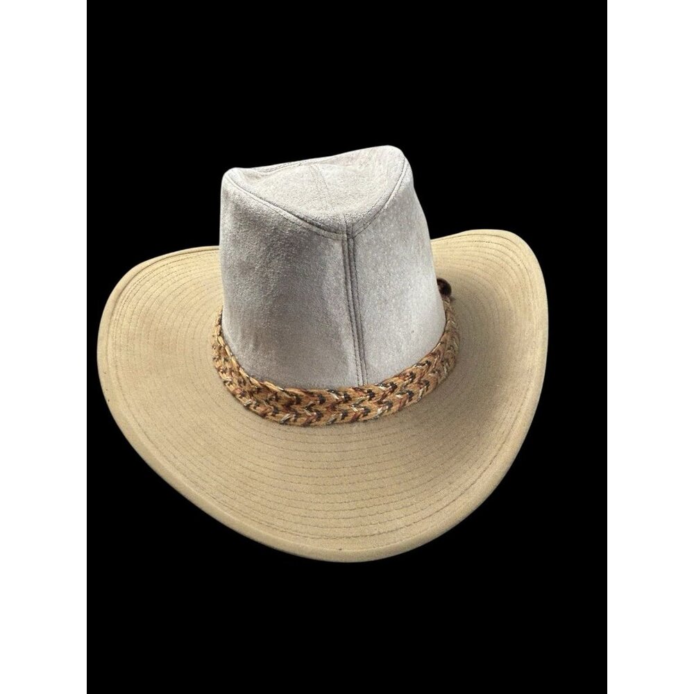 Resistol Western Cowboy Hat Self Conforming 7 ½ Two-tone Tan Gray Suede Vintage